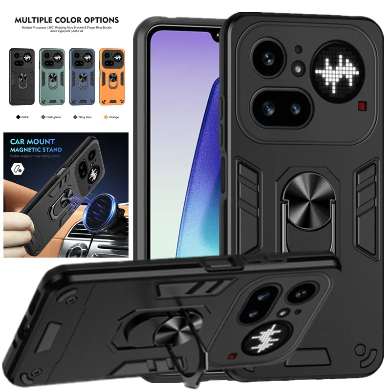 Defender Military Grade Magnetic Ring Stand Holder Case for Nothing Phone 4A 3A 2A Pro Lite Lens Protect Airbag Shockproof Cover