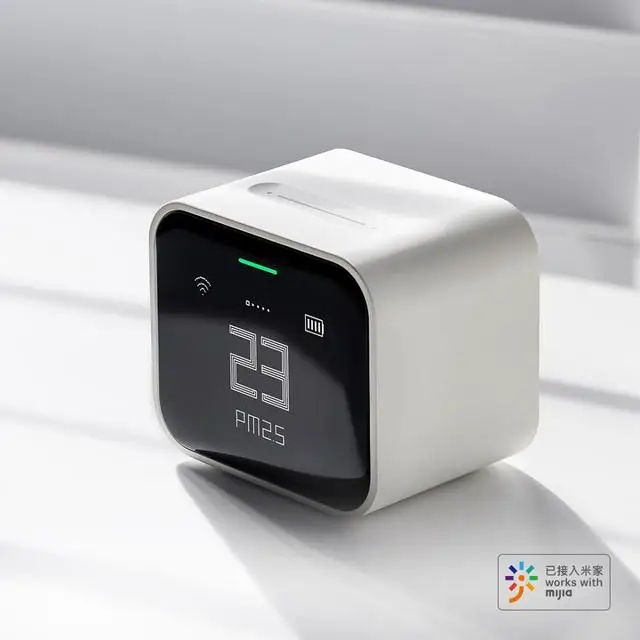 Qingping Smart Air Detector Lite CO2 PM2.5 PM10 Temperatuur-vochtigheidsmonitor Touchscreen Werk met Mihome APP voor Apple HomeKit