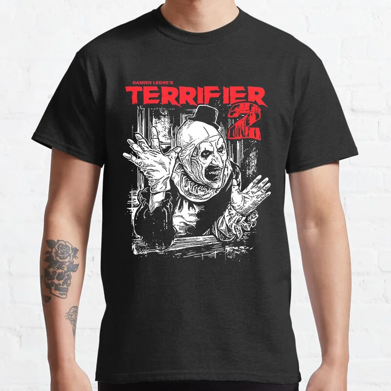 

Retro Terrifier 2 Halloween evil Vintage Horror movie Terrifier The Clown Art Retro Scream film Killer clown printed t shirt