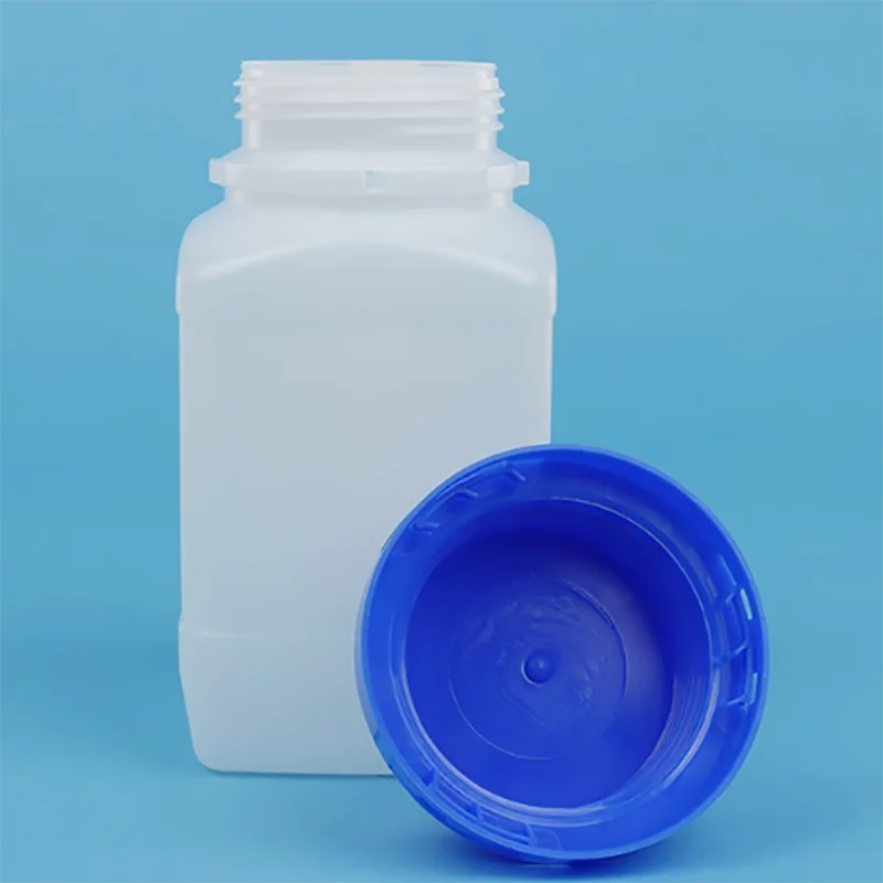 

500ml square plastic blue cap reagent bottle large mouth seal solid powder reagent bottle sample bottle packaging bottle