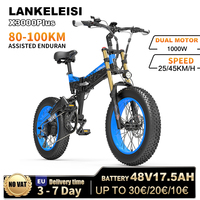 LANKELEISI X3000Plus Electric cycle 1000W Motor 48V17.5AH Lithium Battery Electric Bike Aldult 20*4.0Inch Fat MTB City E-Bike