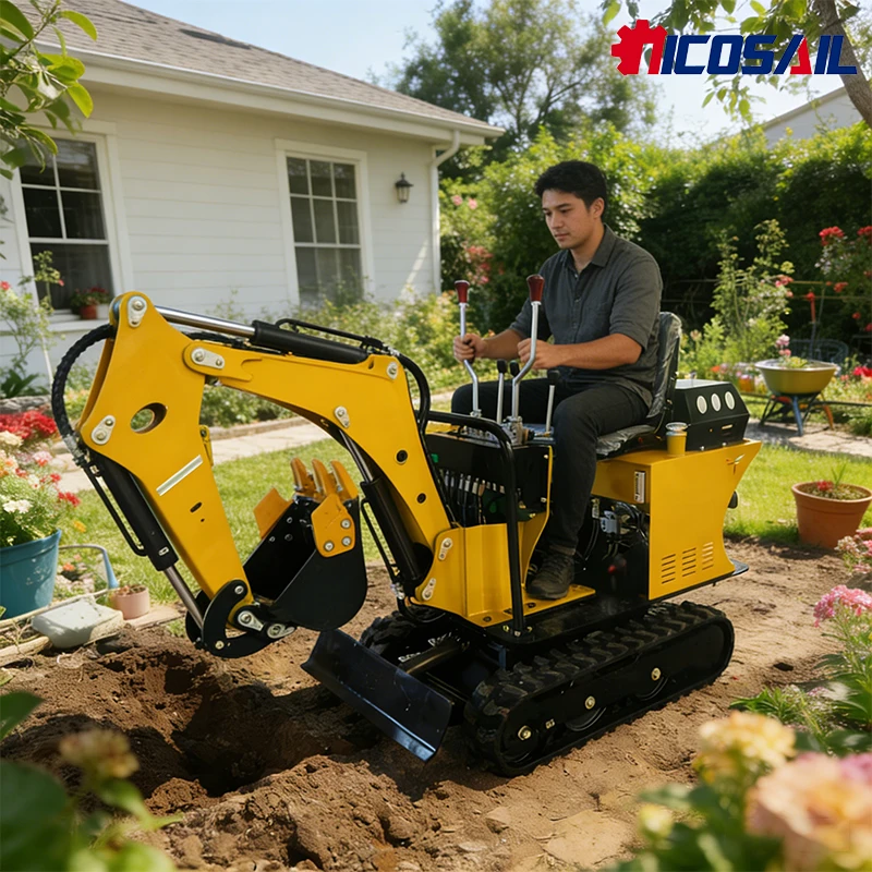 

Nicosail 0.8 Ton Micro Excavator 11.7HP Mini Excavator OKW08 EPA CE Certified Small Excavator for Backyard Landscaping