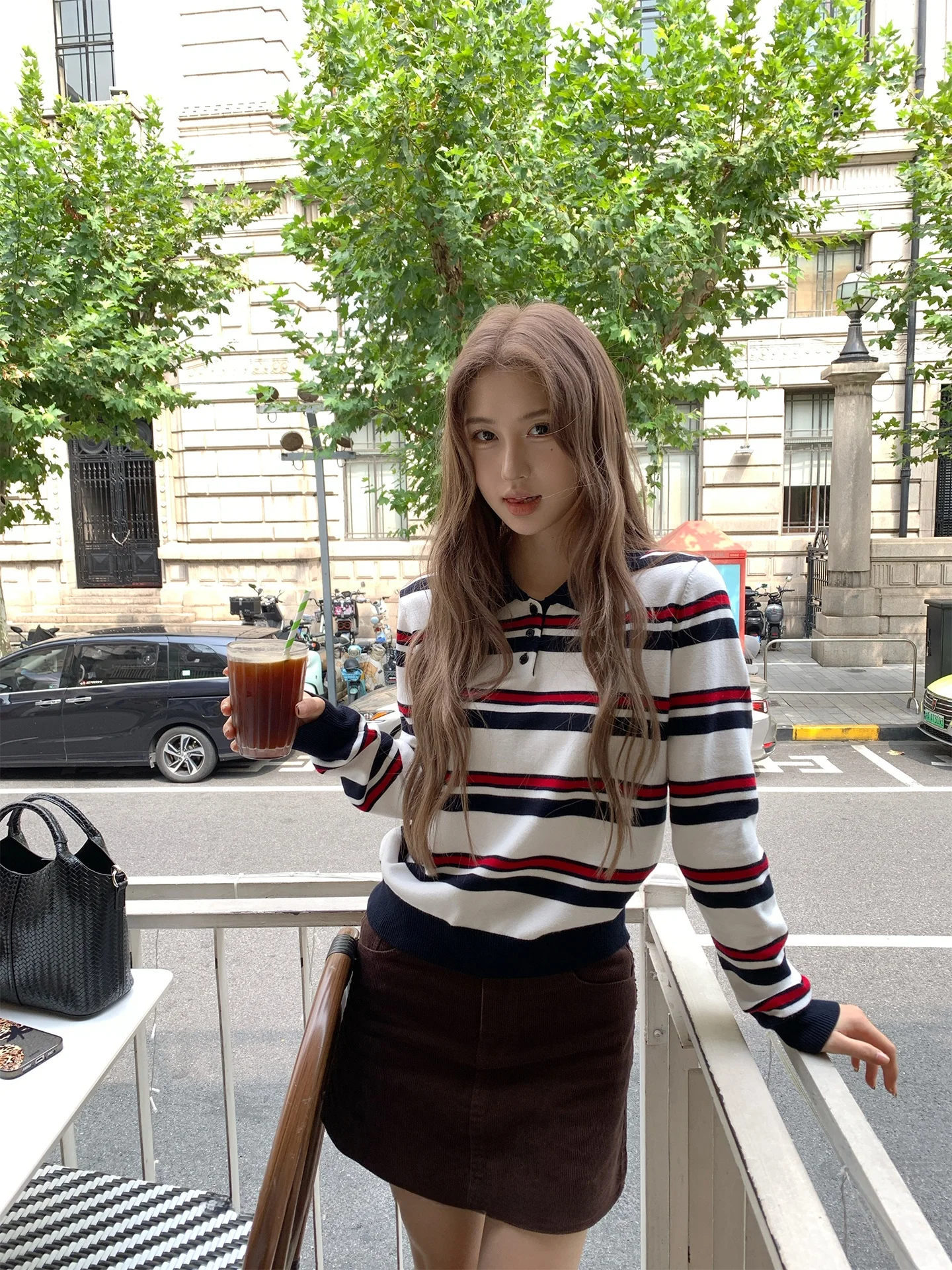 

Color Blo Ne Striped Knitwear Long Sve Women's Sweater Autumn Faion College Sle Loose Fit Polypropylene Acrylic