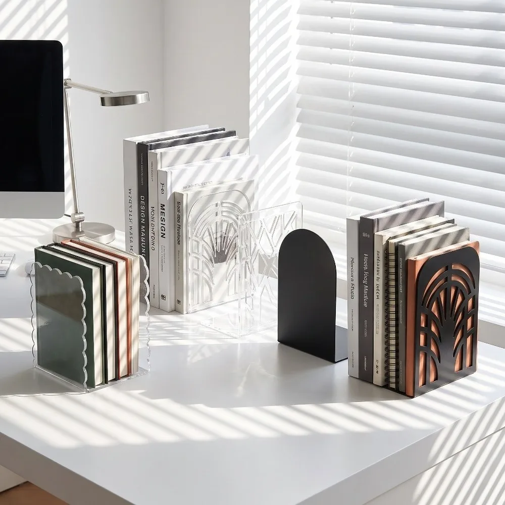 Durable Acrylic Book Display Stand Stationery Decorative Desktop Acrylic Book Storage Rack Space-saving Sturdy Book Organizer