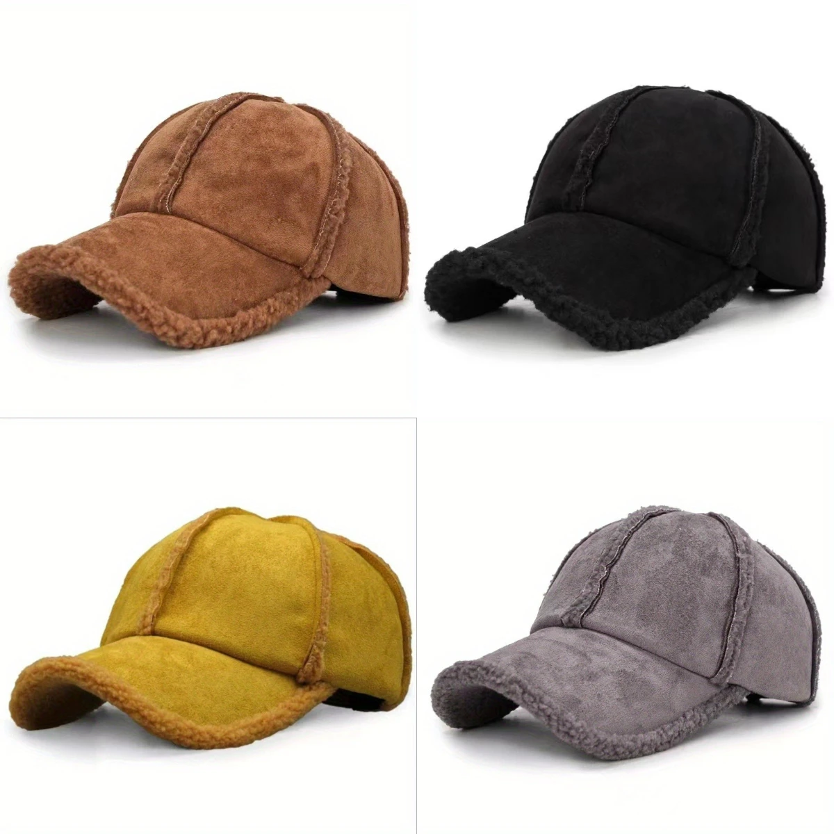 

Vintage Solid Color Dad Hat Baseball Cap Adjustable Unisex Windproof Cap for Autumn Winter Urban Street Fashion