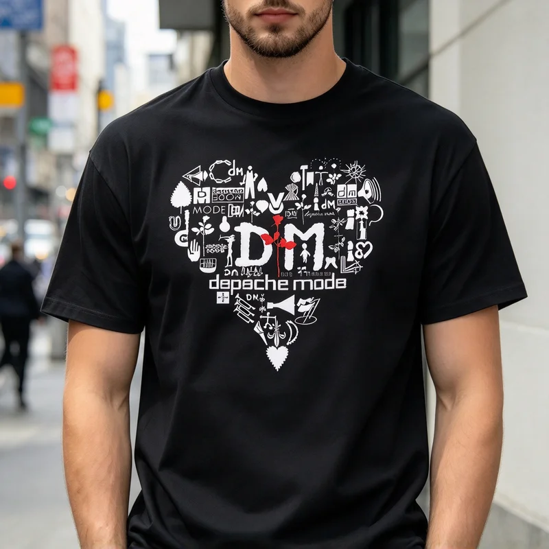 Rock Art Heart Collage T Shirt Men Women Retro Music Icons Graphic Short Sleeve Cotton Tee Gift for Rock Fan Y2k Top