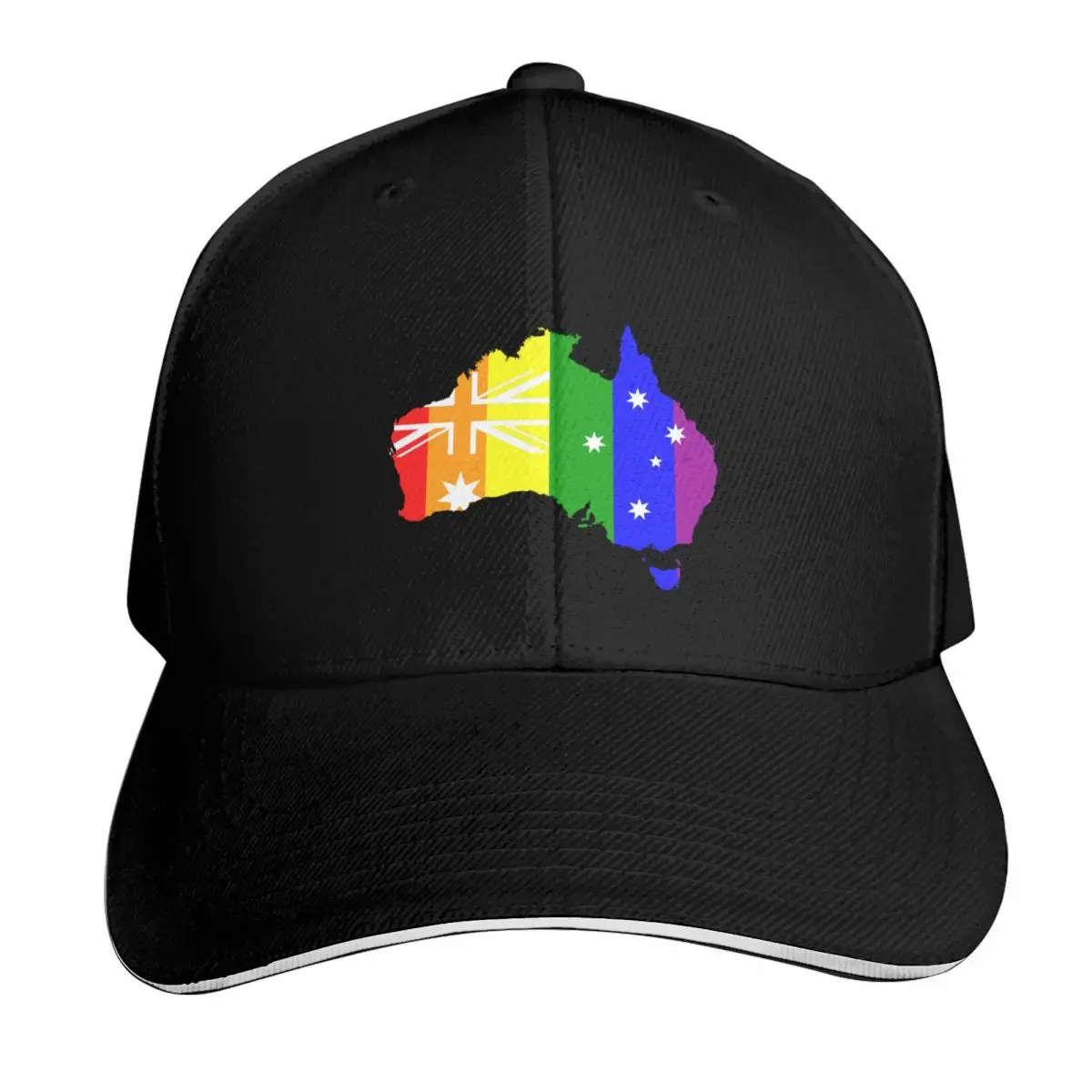 Australian pride flag colours design Baseball Cap Outdoor Golf Running Hiking Summer Beach Travel Streetwear Hip Hop Trendy