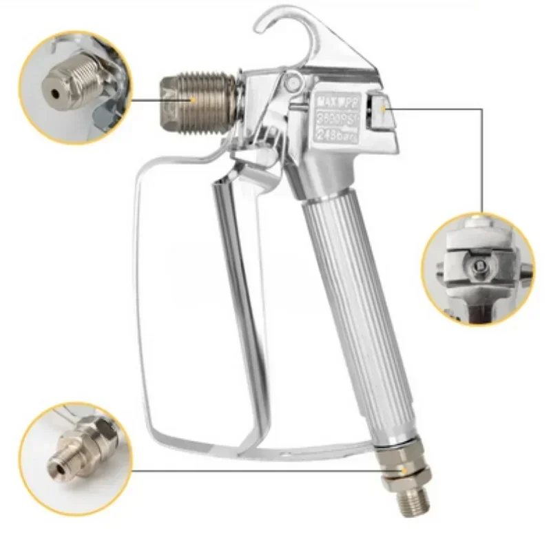 Vepart Airless Paint Spray Gun Tpaitlss High Pressure 3600 PSI with 5 x Tip 211，313，415，517，619 and 5 x filters