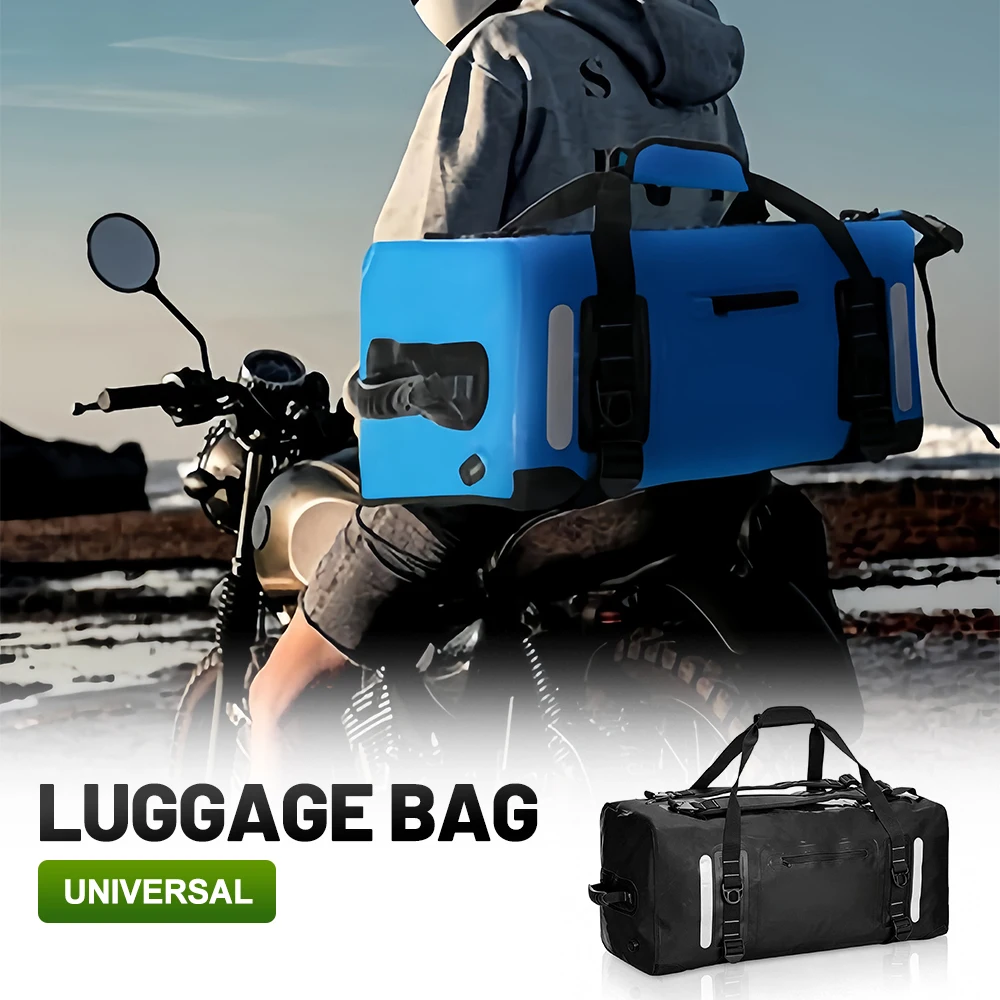 40/90L Extendable Full Waterproof Thickened Motorcycle Rear Seat Bag, Moto Frame Tail Pannier Luggage Storage Backpack