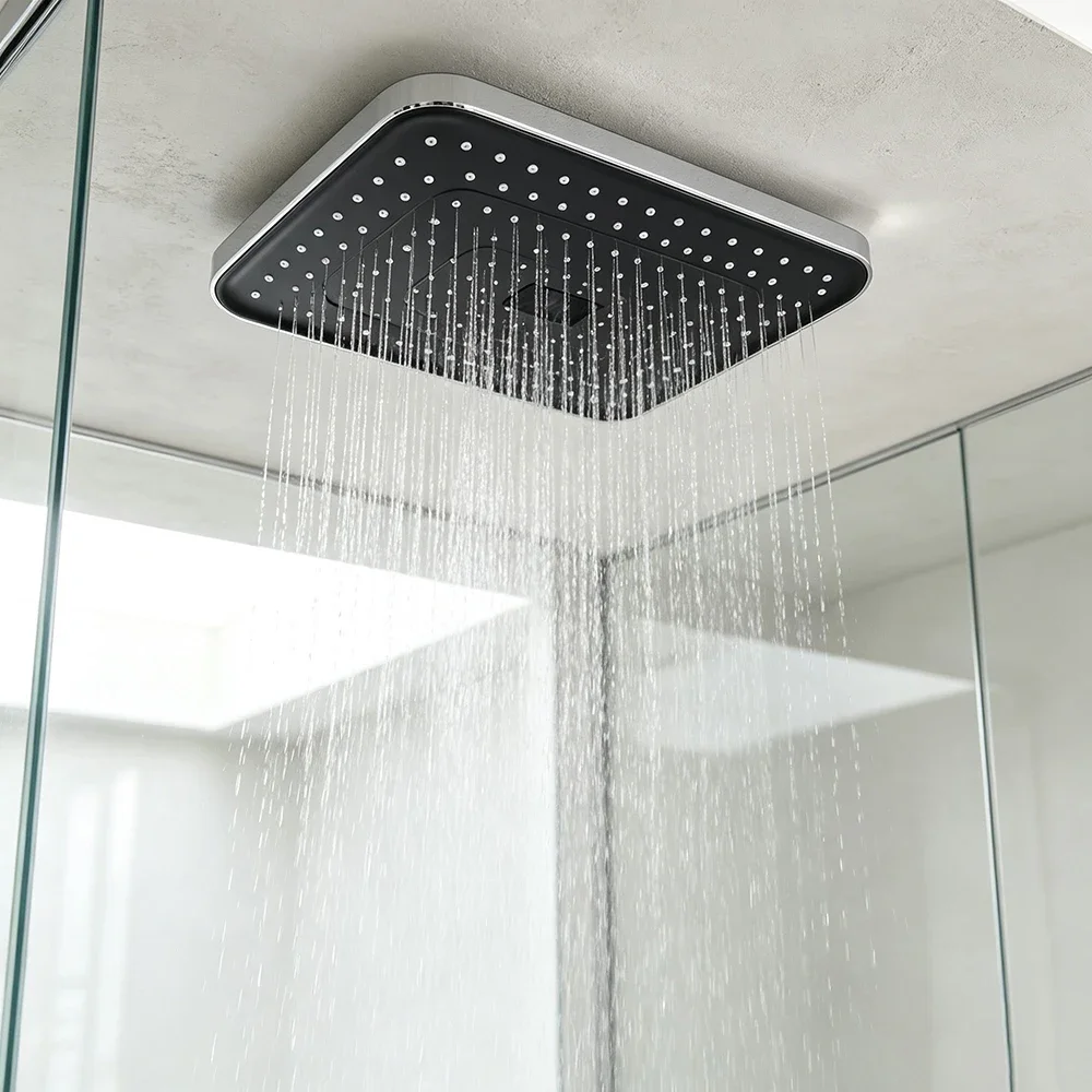 12 Inch Large Square High‑Pressure Rain Shower Head Overhead Nozzle Rainfall Spray Mode Practical Replacement for Bathtub Shower