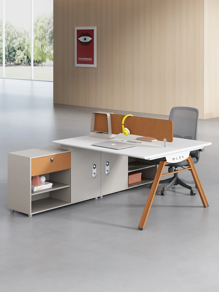 Staff desk, card seat, office desk, minimalist modern four person workstation screen