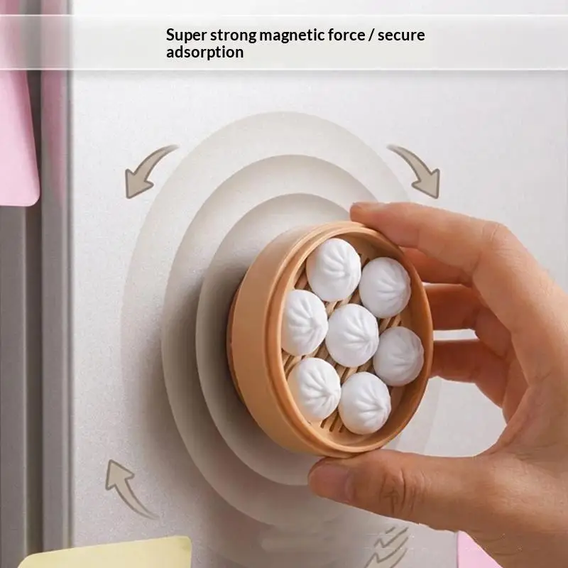 New 3D Printing Plastic Realistic Bun Dumpling Fridge Magnet Miniature Food DIY Magnetic Sticker