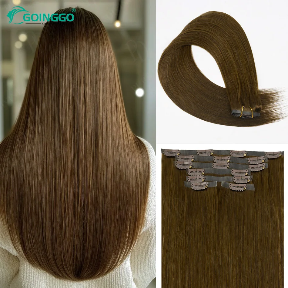 Extensiones De Cabello Con Clip, Cabello Humano Real, Color Marrón, Extensiones De Cabello Con Clip Y Trama De Pu, Cabello Humano Remy, Marrón Medio 4 # 110G — -29%, 21.93€ Coupon, from 53.69€ – 29% descuento – €53.69