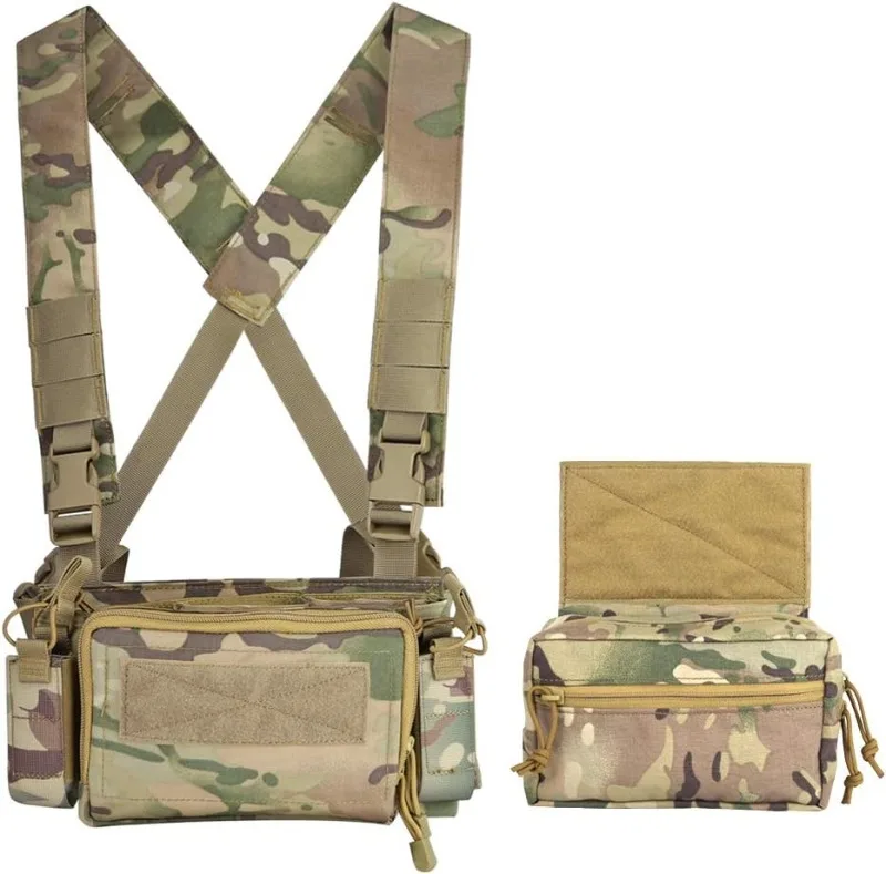 Tacticalband Hunting Tactical Vest Magazine Pouch Modular Chest Rig Set Drop Pouch 3PCS Mag Insert Set