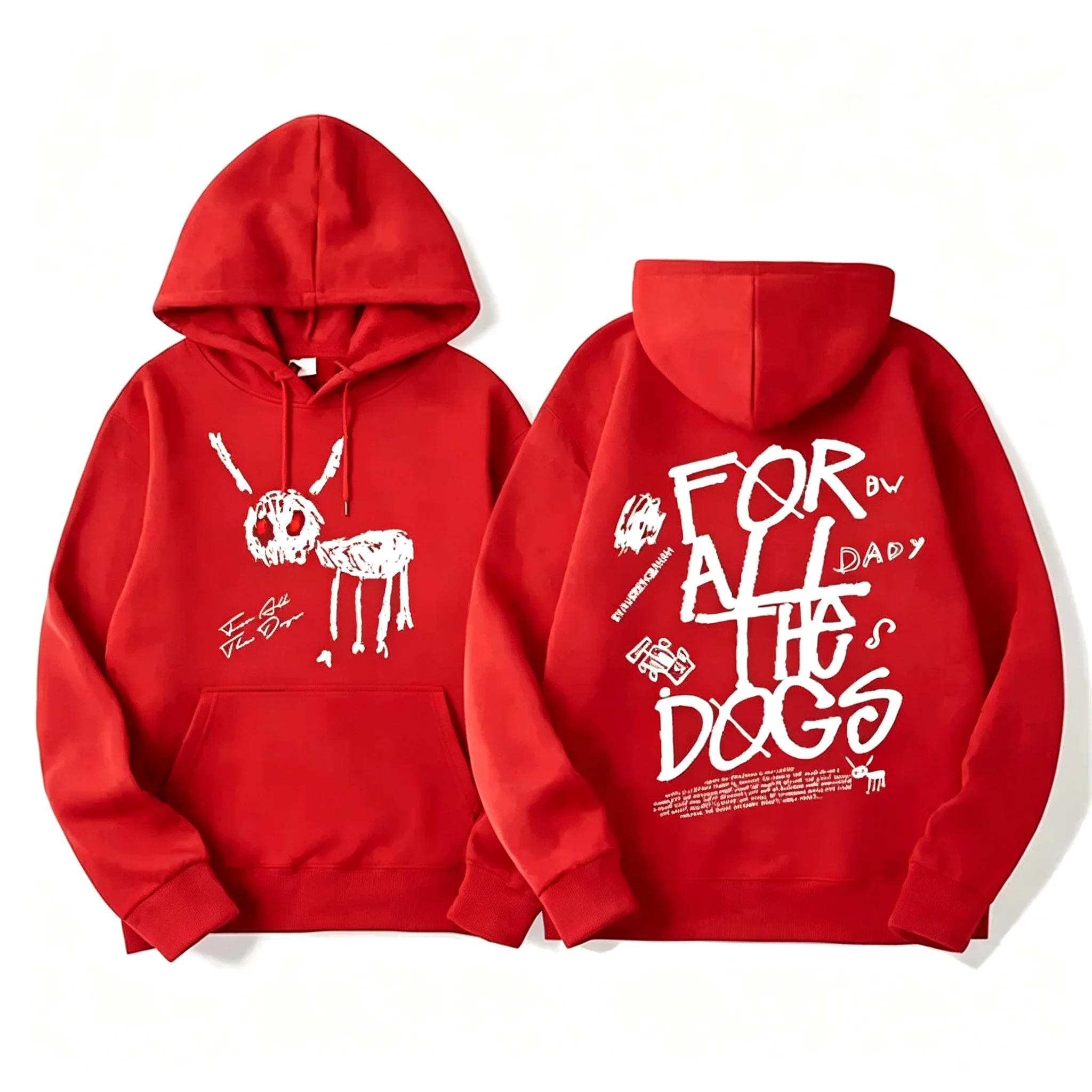 Herren Damen Mode Hip-Hop Pullover Sweatshirt Vintage Streetwear Hoodie Rapper Drake New Album for All The Dogs Grafik-Hoodies – Detail 9