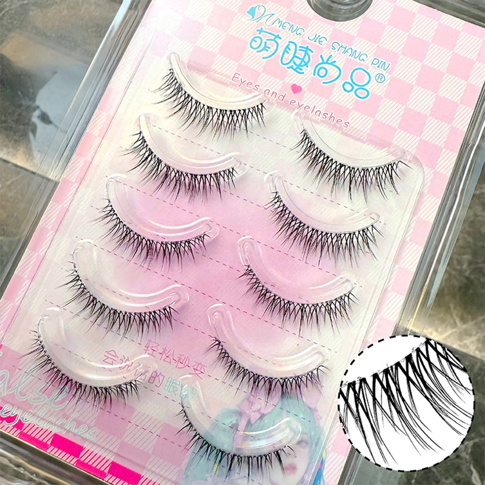 5 زوج فتاة مجموعة الرموش الصناعية الطبيعية شائكة Wispy سميكة رمش تمديد مثالية لأدوات ماكياج المهنية النمط الكوري