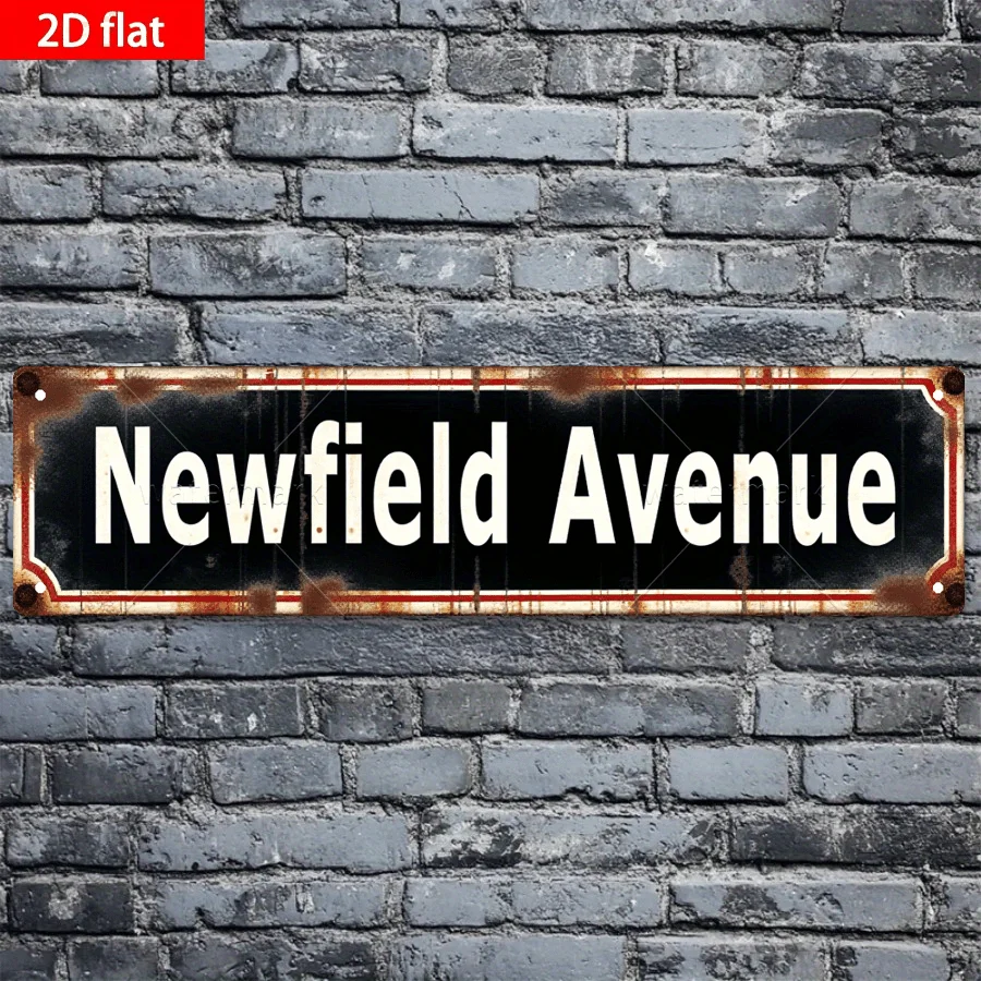 Panneau Rue Newfield Avenue Style Britannique Classique | Décoration Murale Robuste en Aluminium Rustique pour Garage