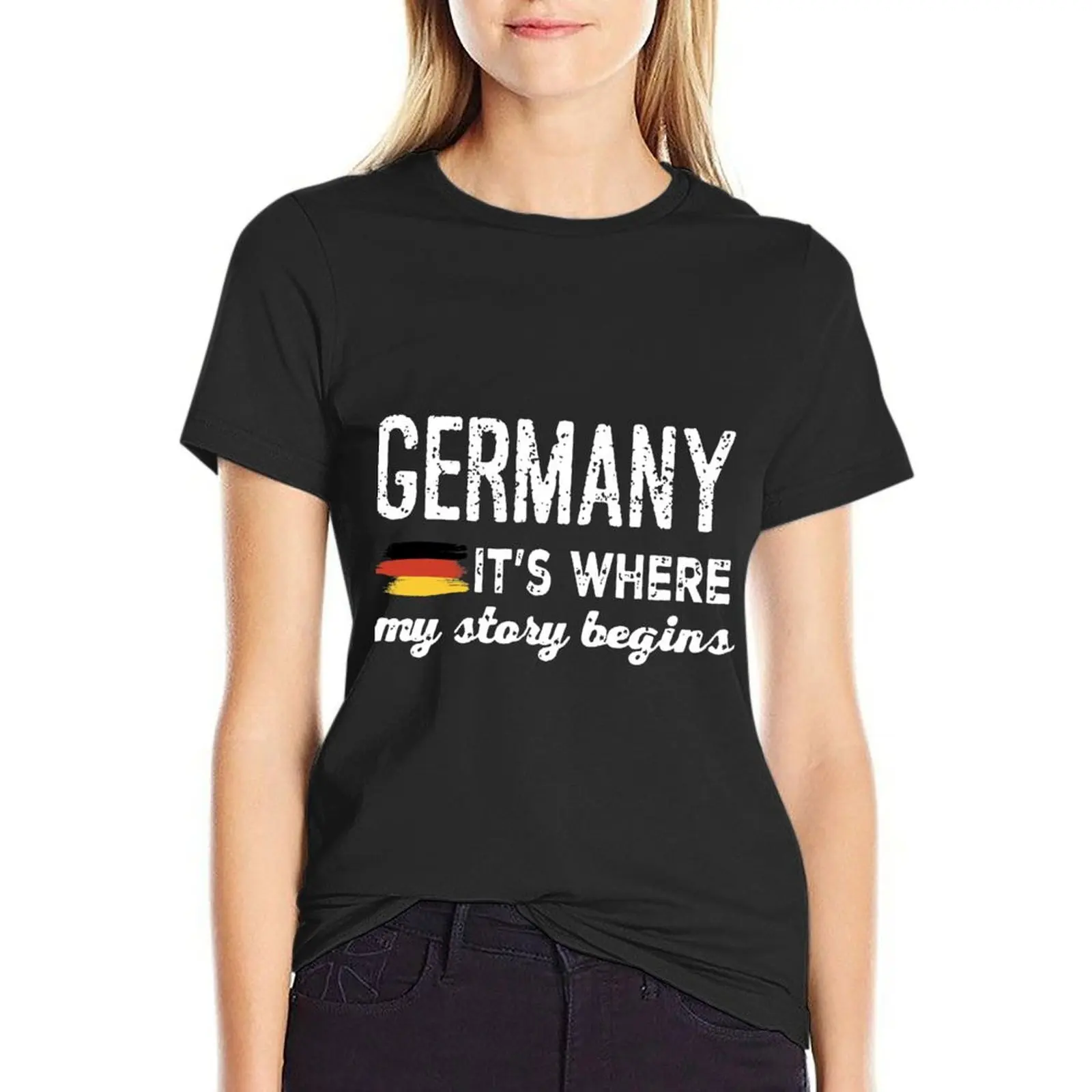 

Germany it is where my story begins germany T-Shirt Aesthetic clothing funny funnys anime rock and roll t shirts for Women