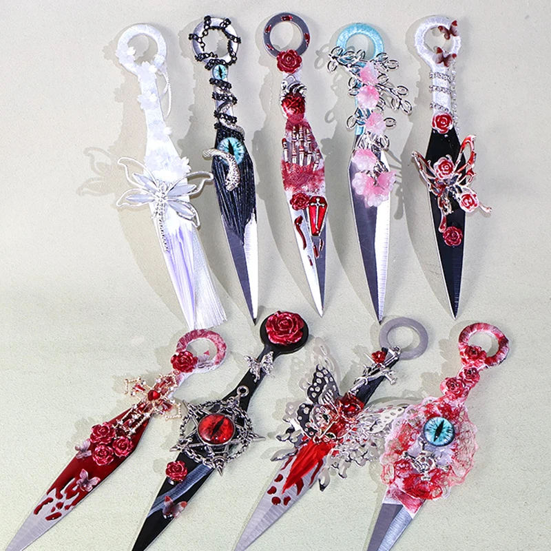 Best  Ku-nu knife with high aesthetic valueinsGothic Dark Style Kunai Finished Handmade ProductdiyUnboxing Props and Decorations