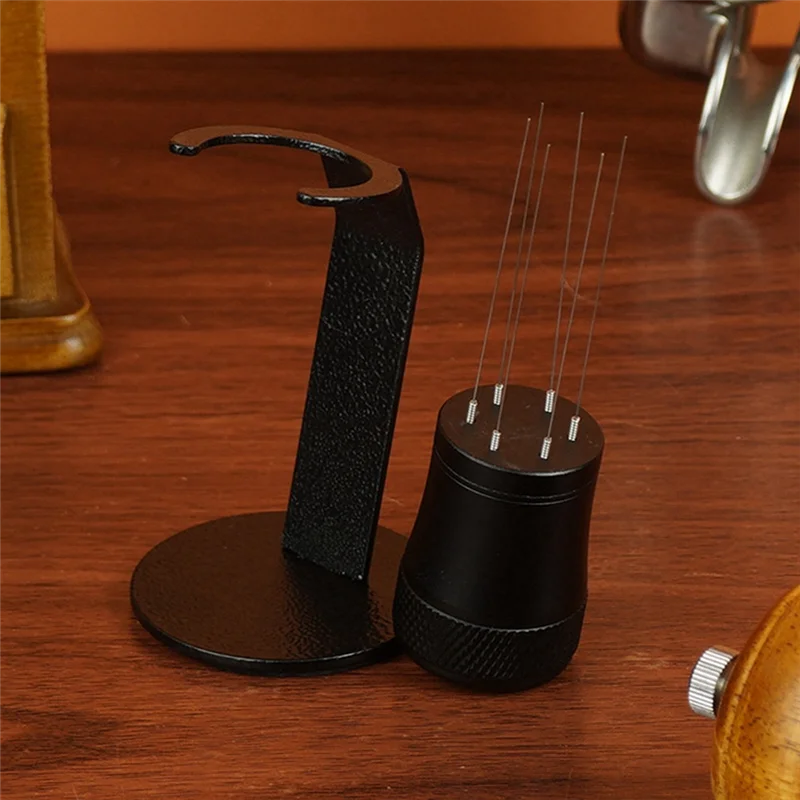 Coffee Loose Powder Needle Cloth Powder Needle With Stand 6-Pin Coffee Stirrer Removable And Washable Powder Needle-AA98