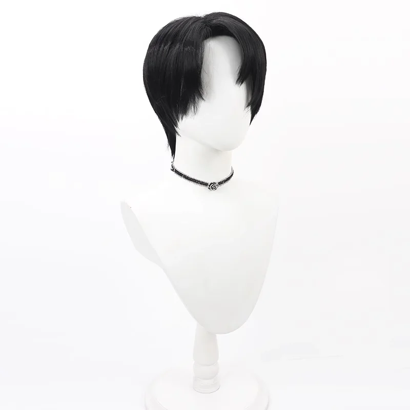 Library of Ruina Roland Cosplay Wig Short Black Heat Resistant Synthetic Hair Halloween Role Play