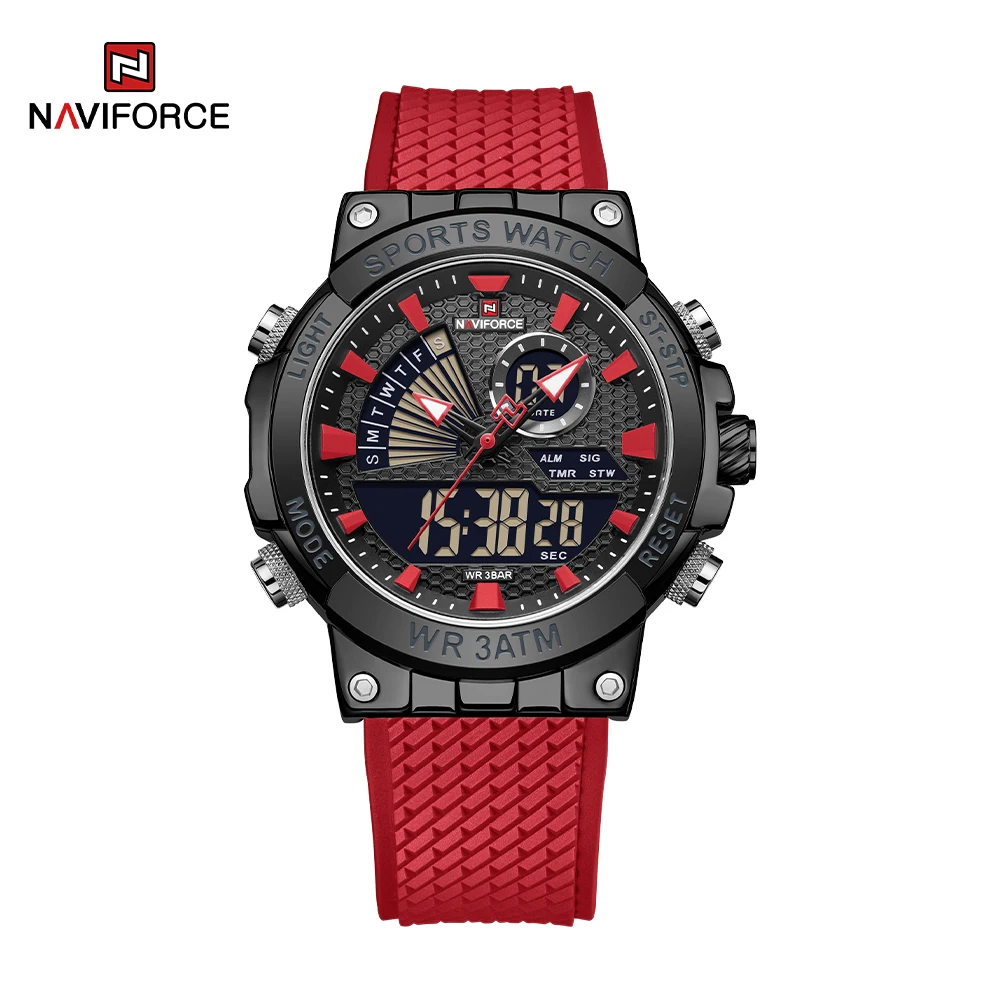 

NAVIFORCE Men's Luxury Fashion Quartz Watches LCD Display Analog Digital 3ATM Waterproof Sport Chronograph Reloj Hombre 2023 New