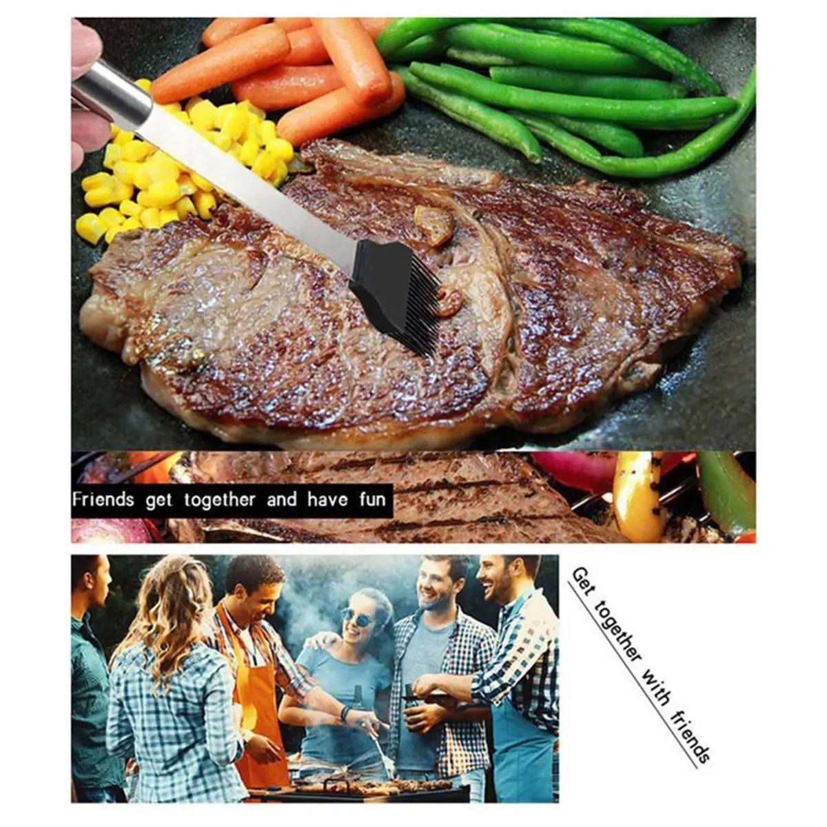 Multi-Piece Barbecue Tool Set-Including Spatula, Fork, Tongs, and Skewers-Complete with A Portable Canvas Storage Bag