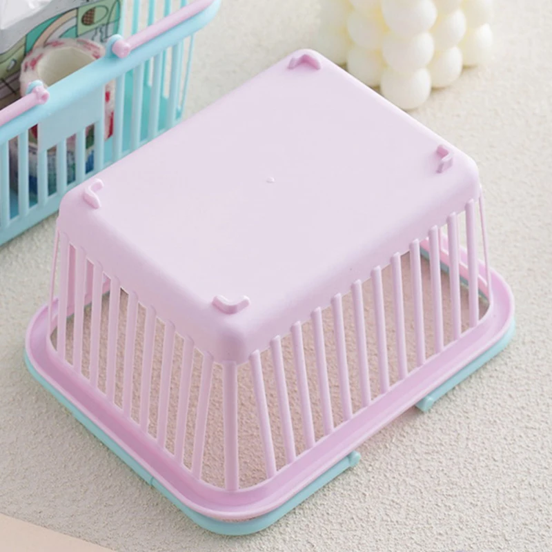 New Plastic Basket Organizer Portable Shopping Storage Box Desktop Sundries Toy Fruit Stationery Organizer Home Storage Baskets