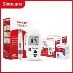 Sinocare Safe-Accu Blood Glucose Meter Glucometer Kit Diabetes Blood Sugar Meter or Tester Test Strips Lancets Medical