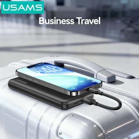 Портативный внешний аккумулятор USAMS Power Bank 10000 мАч с функциями SCP и FCP для зарядки телефонов и ноутбуков