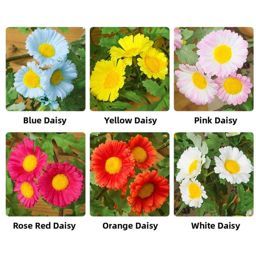 Artificial Daisy Vine 185cm Long with 66 Silk Flowers for Home Decor Window Display Wall Hanging Floral Garland