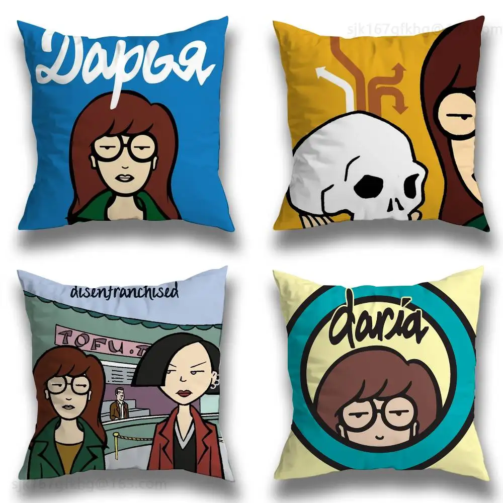 

Cartoon D-Daria Cool Pillow Case Anti-dustmite Pillowcase Invisible zipper silky short plush Sofa cushion cover
