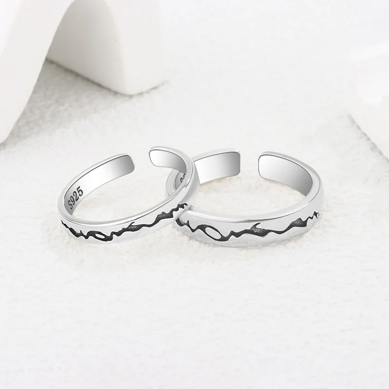 925 Sterling Silver Rock Flaw Rings For Women Couple Wedding Engagement Luxury Jewelry Accessories Wholesale Jewellery