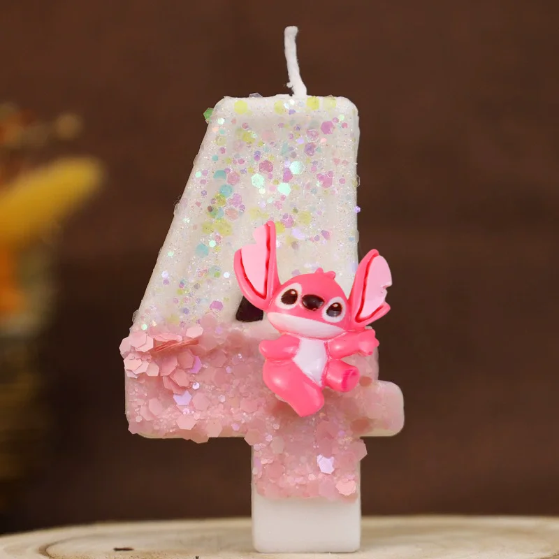 جديد أنيمي ليلو وستيتش 0-9 عدد شمعة لطيف ثلاثية الأبعاد Kawaii غرزة شخصية كرتونية كعكة حفلة المكونات في كعكة عيد ميلاد الديكور