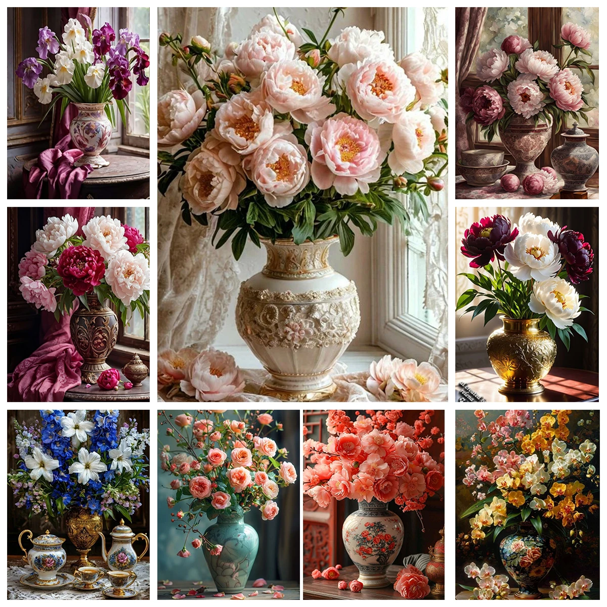 

Цифровая картина маслом цветов своими руками, красочная ручная роспись, простые поделки, подходит для украшения стен дома и подарка