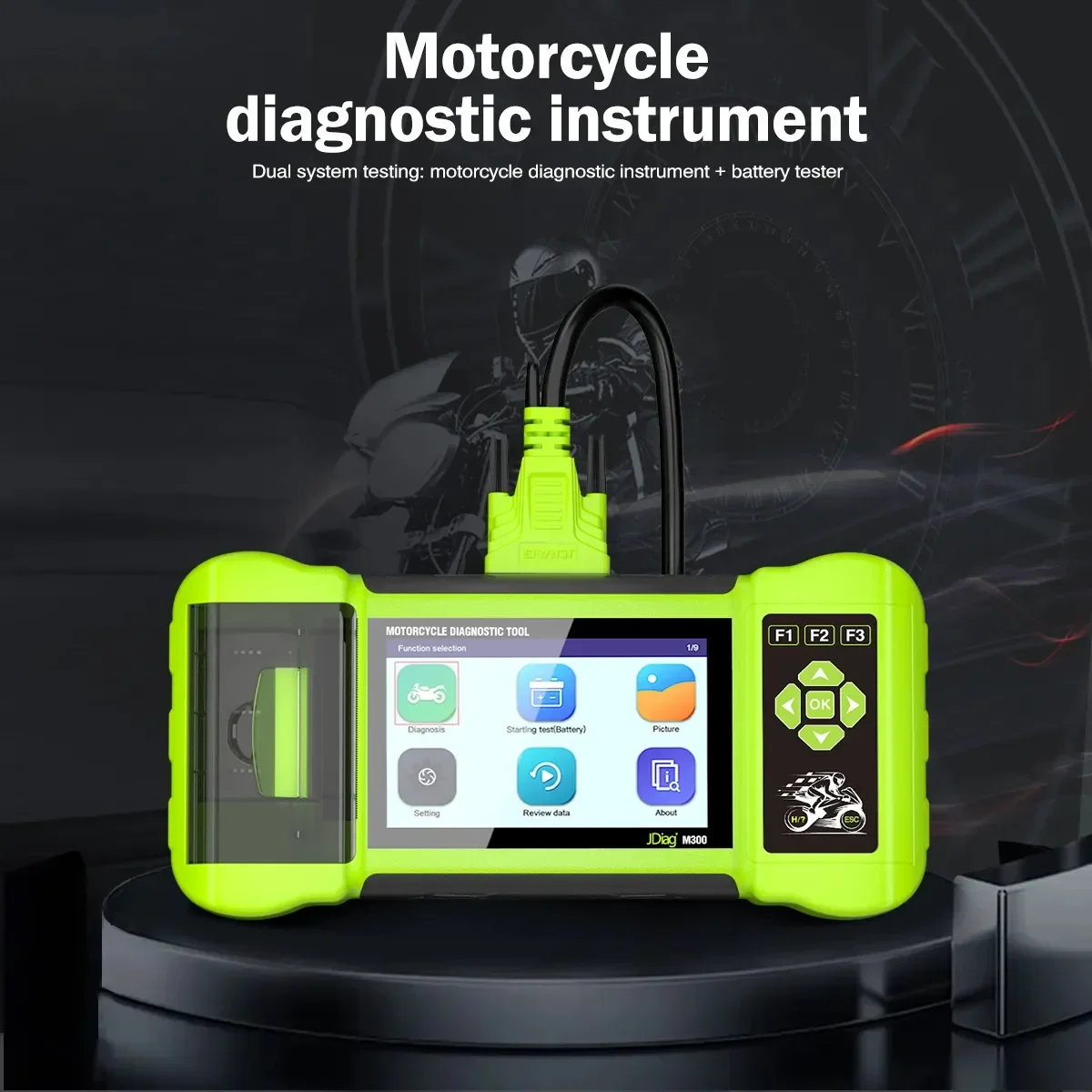 Diag M300 Professional Motorcycle Diagnostic Scanner Instrument Clear Fault Service Reset ABS Engine Tool