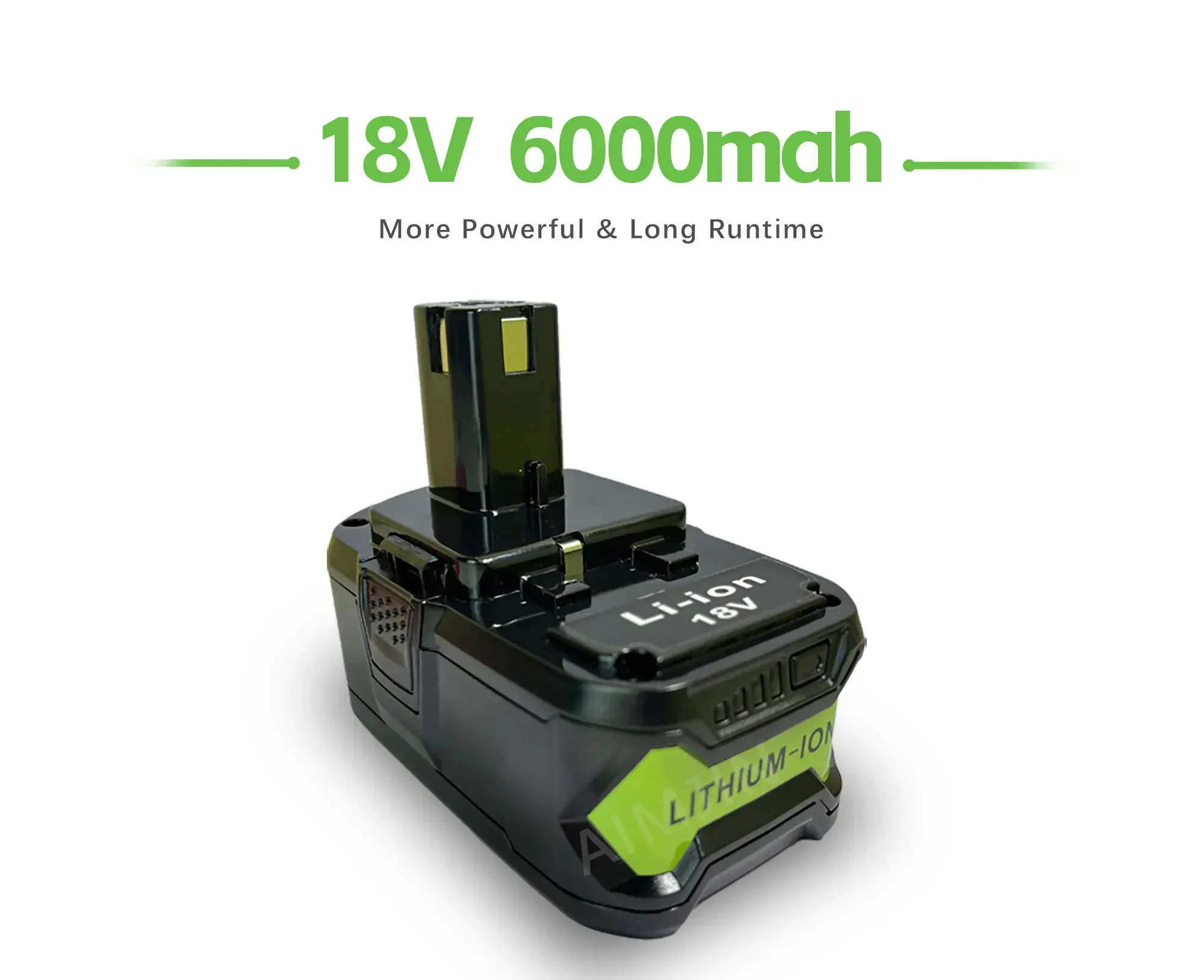 18V 6.0AH Li-ion Rechargeable Battery for Ryobi ONE+ cordless Power Tool BPL1820 P108 P109 P106 P105 P104 Replace battery