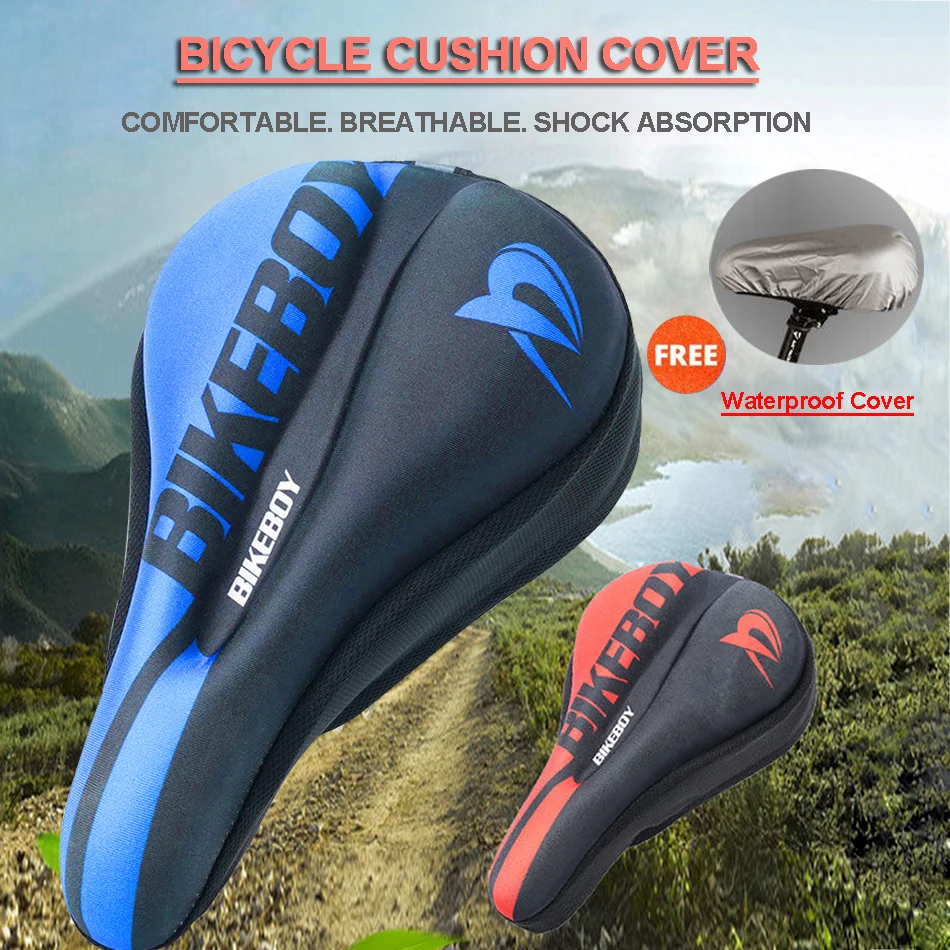 3D Soft Thickened Bicycle Seat Breathable Bicycle Saddle Seat Cover Comfortable Foam Seat Mountain Bike Cycling Cushion Pad