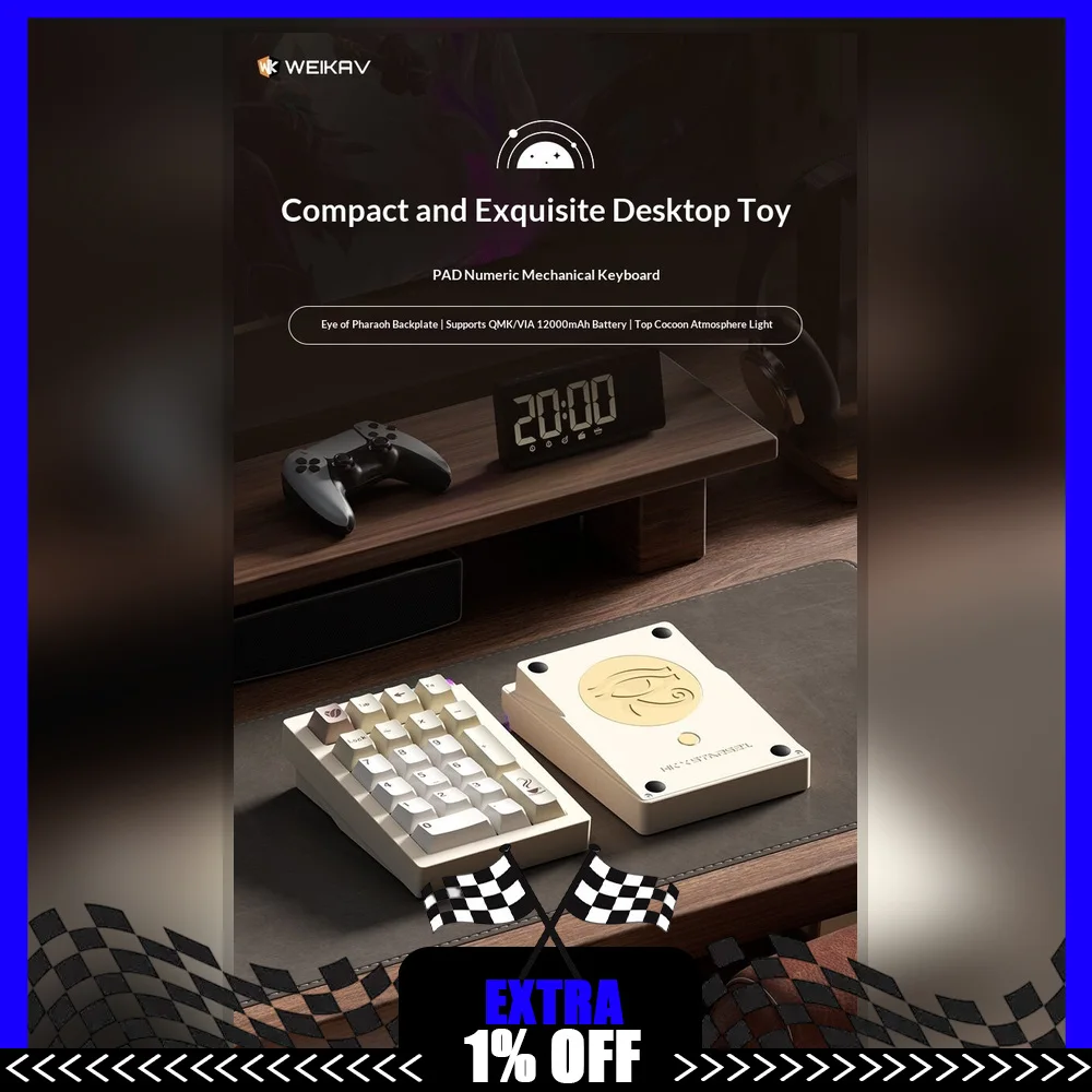 WEIKAV Stars21 Tri-Mode Aluminum Mechanical Numeric Keypad QMK VIA Hot-Swappable RGB For Gifts