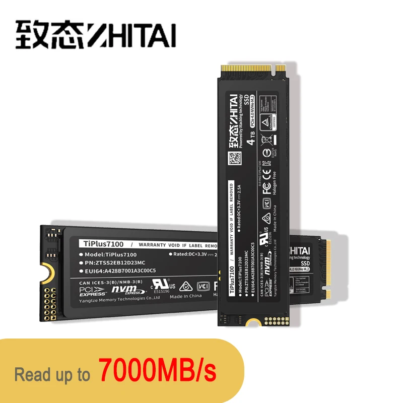 ZHITAI SSD M.2 2280 TiPlus7100 4TB 2TB 1TB Hand Disk HD Gen4X4