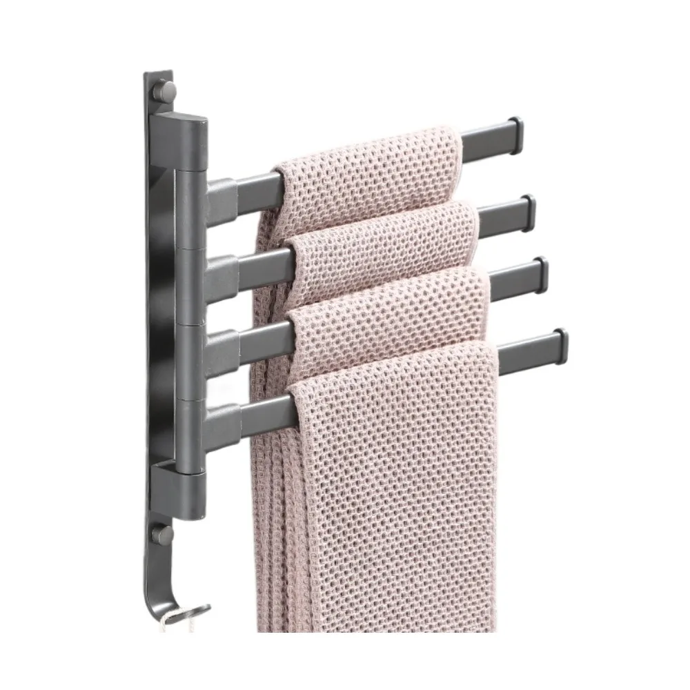 

*No punching movable towel rack wall hanging, bathroom space aluminum rotating towel bar