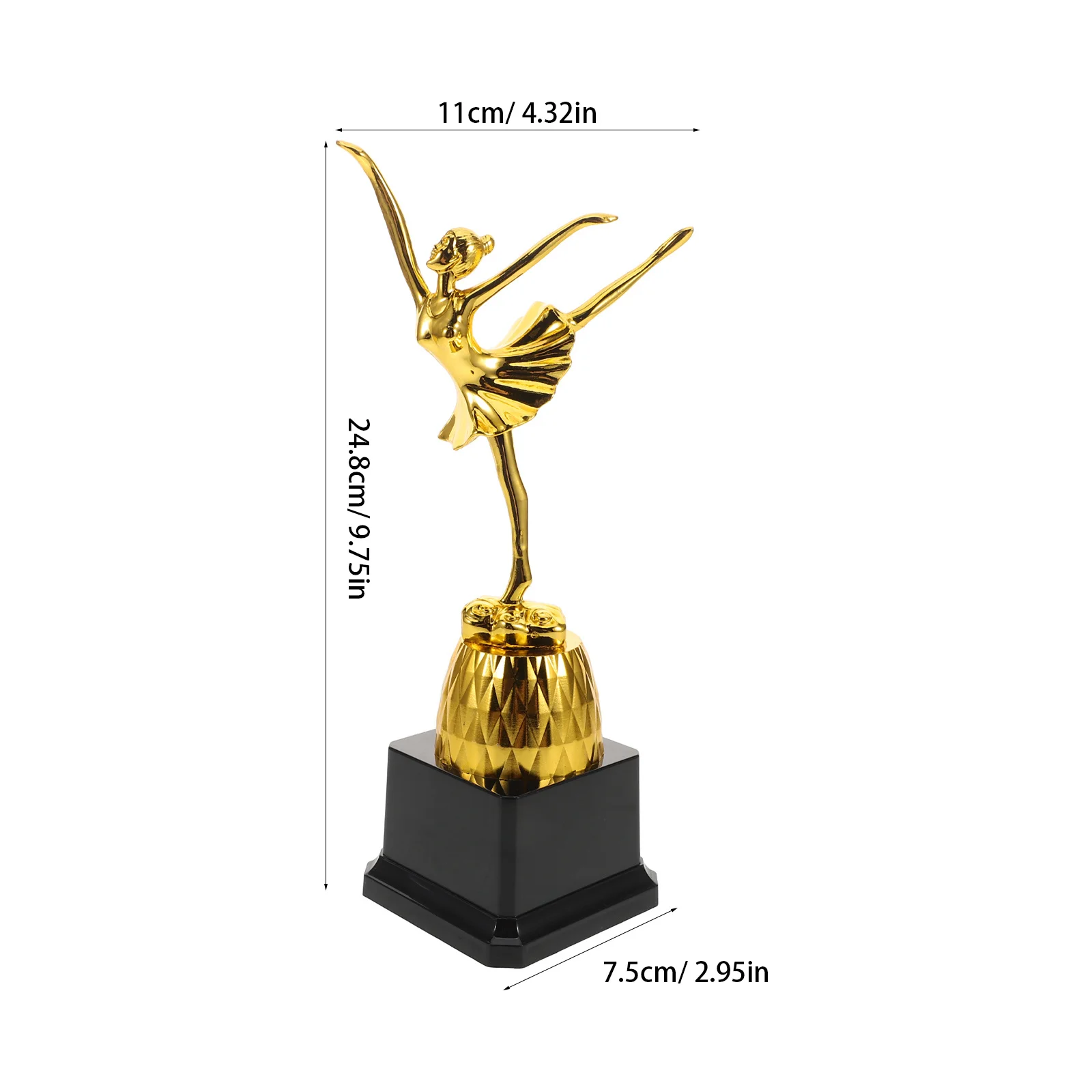 Coupe de trophée de danse pour compétitions de ballet, prix, petit trophée d'or, Souvenir mémorable pour les Festivals des écoles de danse