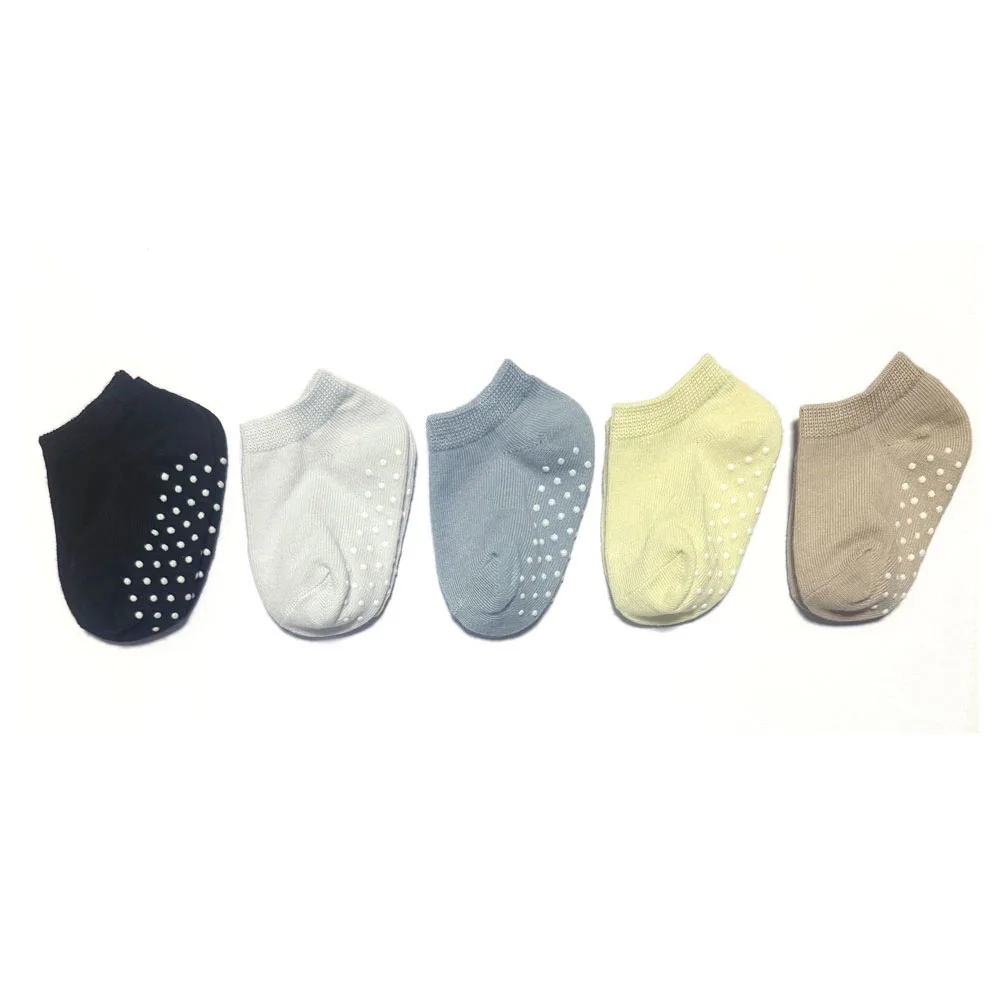 5 Pairs Kids Socks Non-slip Floor Socks For Toddler Baby Boys Girls White Ankle Socks