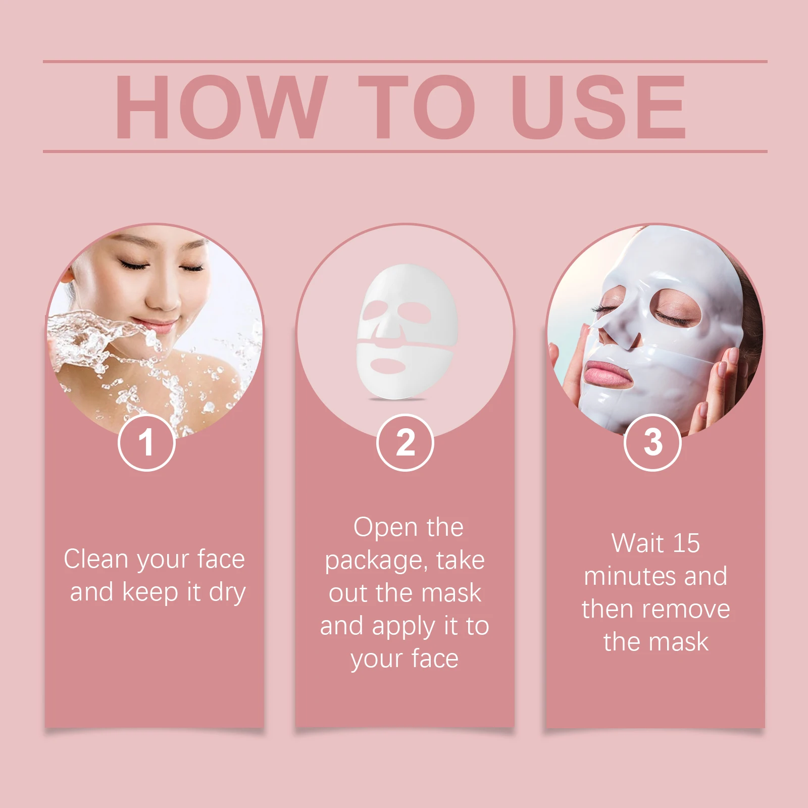 HOYGI Collagen Facial Mask Shrink Pores Deep Hydrating Moisturizing Refreshing Brightening Face Skin Care Hyaluronic Acid Mask