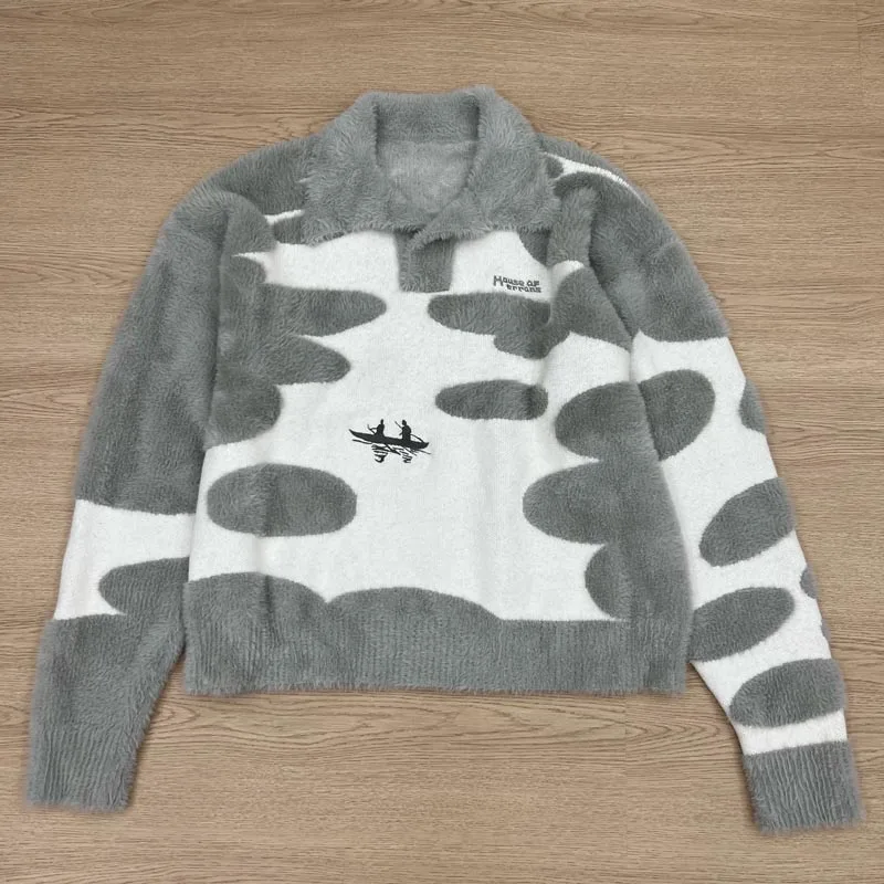 New Autumn Winter Men Women Polo House of Errors Pullovers Embroidered Patterns High-quality Heavyweight Sweaters