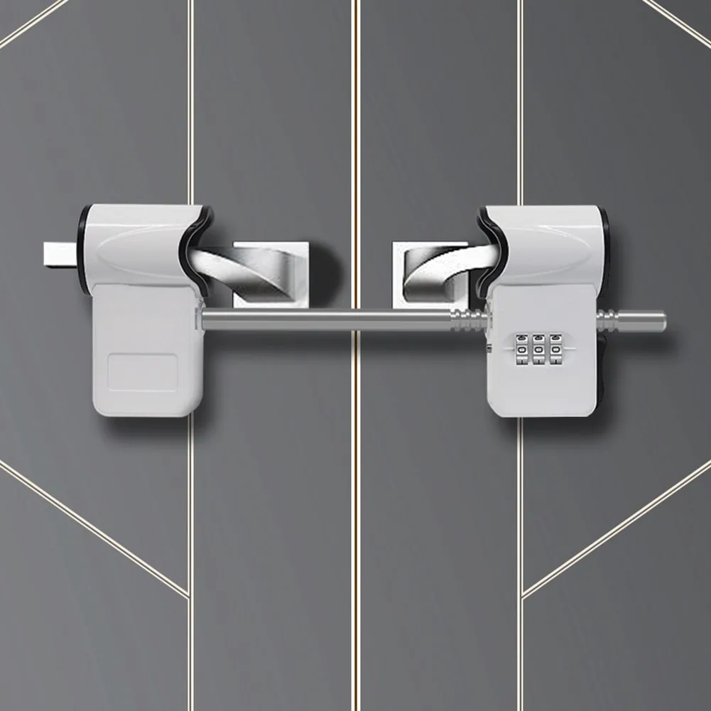 

3-Digit Double-Door Combination Lock For Patio Door-French-Double Door Handle Metal Security Code Lock Hardware Accessories