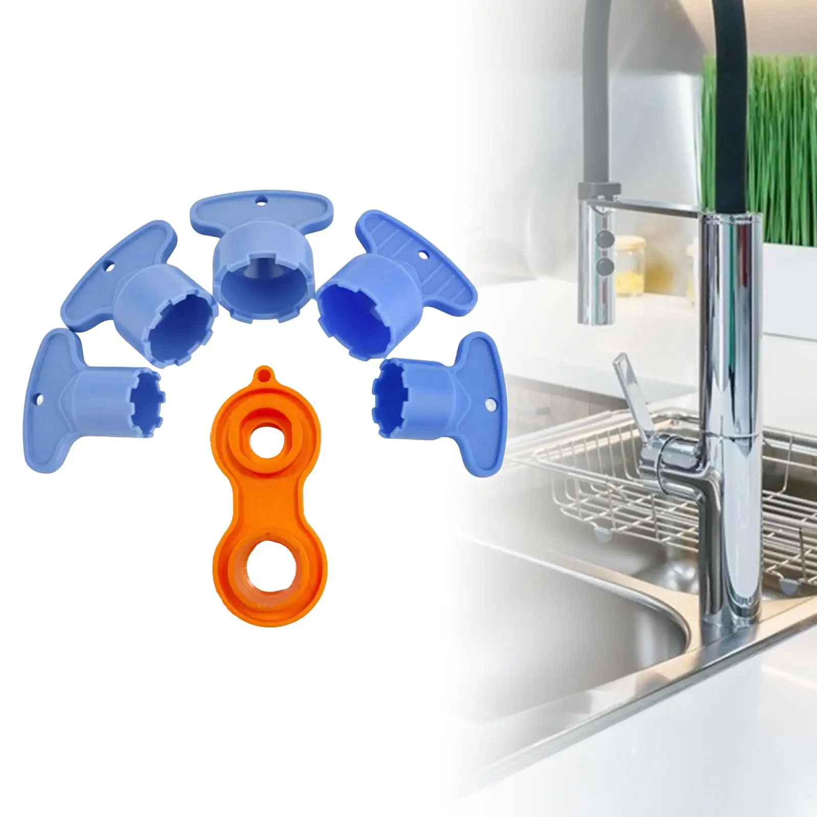 Universal Sink Tap Aerator Key Wrench ABS Water Flow Removal Tool for Routine Bathroom Kitchen Use