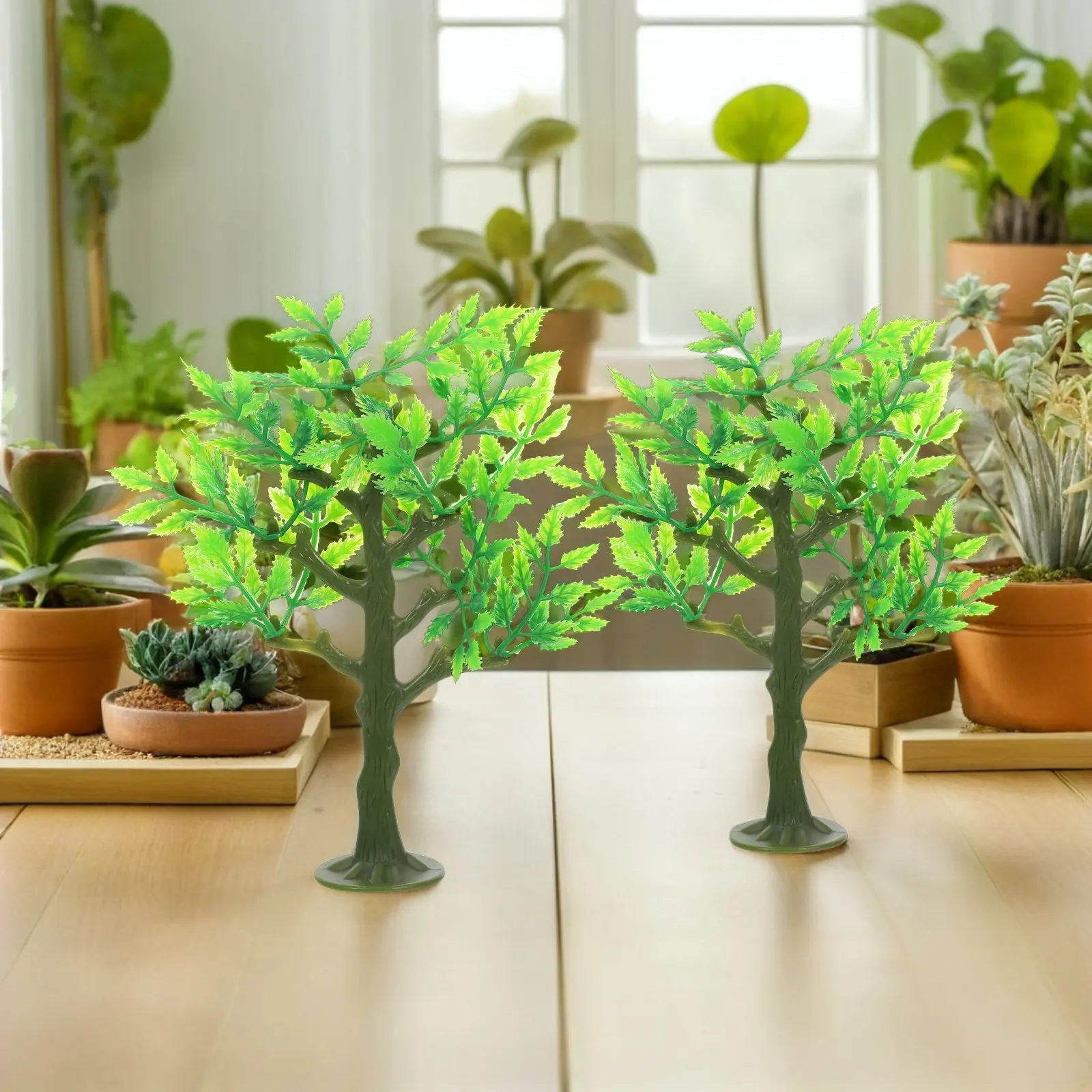 12Pcs Miniature Plastic Trees for Sand Table Decoration Realistic Lifelike Bases Ideal for Train Scenery Diorama Architecture