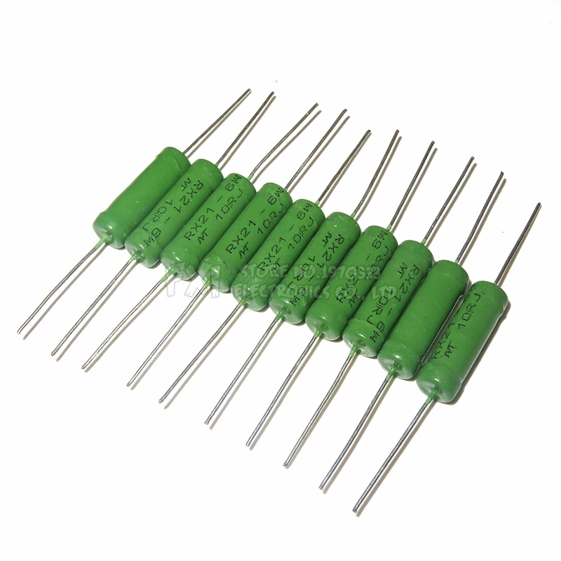 5PCS RX21 6W Wire Wound Resistance 5% 1R 10R 100R 1K 10K 12K 15K 18R 20R 22R 24R 27R 30R 33R 36R Resistor