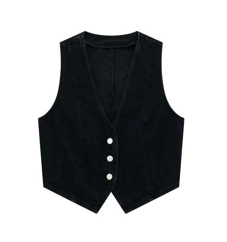 

Slimming ort Denim Vest High Waist Skirt Women's Faion Set Autumn 2023 Versatile High Waist f-length Vest